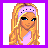 Pixel art character icon with purple background and text elements arranged in a 2x2 contact sheet layout showing multiple frames of an animated sequence.