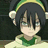 Pixelated anime-style character with dark hair and green headband on left, blue background with pixelated text "TOYH ROCK..." and "ROCK!" on right.