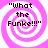 "What the Funke!!!" text overlaid on a pink and white spiral background in four identical