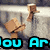 Pixelated character with brown blocky body and white head stands on grass, water, or stone surfaces across four