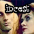 Pixelated image of a person with light hair and blue eyes, featuring a black text overlay reading 'idcest' in a stylized font.