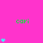 A bright pink background displays multiple green 'cari' text labels and cyan heart icons in various vertical stacks.