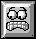 Pixelated gray square icon with white border showing a face with wide eyes and clenched teeth, displayed in six variations across three