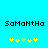 Pixelated text 'SoMnTHo' appears twice on a cyan background with yellow and green star-like symbols below each instance.