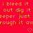 Red background with orange pixelated text repeating phrases and two heart symbols at the bottom.