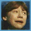 A pixelated animated sequence showing a person's face in three distinct expressions against dark blue backgrounds.