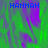Blue text 'HANNAH' appears three times on a green and purple abstract background with a gray rectangular overlay.
