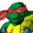 A pixelated animated buddy icon featuring a Teenage Mutant Ninja Turtle character with green skin and red mask on the left, next to green text reading "Original Icons .com" on a dark background.