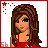 A 4x3 contact sheet of a pixel art animated icon featuring a female character with brown hair, red top, black pants, and repeated "XOXO" text elements across frames.