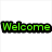 Pixelated text displays 'Welcome To Shanns1s Page!' in green, red, cyan, and purple with black outlines on white background.