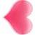 A pixelated red heart shape with soft gradient edges on a light checkered background.