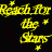 Yellow text reading 'Reach For the Stars' repeated in a pattern with white stars on black background, showing animation changes across frames