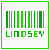 Green barcode-style icon with 'LINDSEY' text below, framed in green on white background; three variations show differing bar widths and spacing.