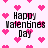 Pixelated pink hearts and black text reading 'Happy Valenbines Day' on a white background with animated heart movement.