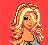 Pixel art contact sheet showing a dancing character's head, torso, and legs with repeated "born to dance" text on red background.
