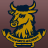 Pixelated bull head with horns and anchor, next to 'BULLY' text on brown background; yellow square with black R and white star below.
