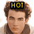 Four display a person with brown hair in different poses and text overlays: 'HOT' yellow, 'HOTTER' orange, 'HOTTEST' red, and 'JONAS BROTHERS' green
