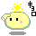 Four pixelated yellow characters with pink blush marks, each wearing a star on their head; two have black square eyes and one has a small tail.