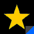 Yellow stars, crescent moons, and full circles on blue and black backgrounds with diagonal cutouts.