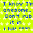 A static image with a bright yellow background covered in small white stars, displaying repeated blue text that reads "I know I'm awesome. Don't rub it in i luv xxxx".