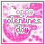 Animated contact sheet of 25 frames showing a pink Valentine's Day icon with text and heart background, displaying minor variations in lettering and transparency across sampled frames.