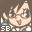 Pixelated character with light skin, dark hair, and pink tongue sticking out; blue shoes on brown background with white text "SE" below.