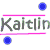 four showing variations of a name with colored dots and pink lines, each containing the text 'Kaitlin' in gray font