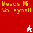 Red and white pixelated icon with yellow text 'Meads Hill Volleyball' and two star symbols, one white above a horizontal line, one red below.