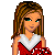 Pixelated cheerleader icon with red and white outfit, brown hair, green eyes; text reads 'Daddys Support Us', 'Moms Watch Us', 'Girls Evny Us', 'Boys Chase Us', 'Thank God I'm A Cheer-Leader'