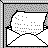 Pixelated black-and-white animation showing an envelope with a letter inside, transitioning to the same envelope closed with diagonal lines.