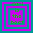 Four identical pixelated frames display layered purple and teal squares with green text reading "dani is the best" in the center.