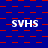 Blue background with red square and line patterns, repeated 'SVHS' text in white across the image.
