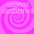 Four identical pink spiral patterns with white text reading "amanda elizabeth <8" on a solid pink background.
