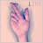 A hand with fingers extended in a gesture, displayed across four showing slight variations in background text