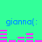 Blue 'gianna(' text appears above pink horizontal bars on a cyan background, with two identical frames showing different bar patterns.