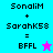 Two side-by-side display text and a star icon; the left 's star changes color from pink to cyan while text remains static