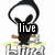 Pixelated icon with a cartoon character holding an orange object, text overlays reading 'live', 'FALLEN', and 'skate' on white background.
