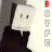 four identical cartoon figures in dark suits with white collars, each paired with a vertical of colored letters on the right