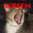 A cat with a wide-open mouth and tongue visible, overlaid with red text reading SCREAM SHOUT LIVE OR GOD!!!!! in four