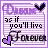 A 4-frame animated contact sheet showing a pixel art icon with purple lined paper background, black and purple text reading "Dream as if you'll live forever," and heart symbols changing color between frames.