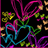 Animated pixel art with swirling pink, blue, and green lines on black background, text 'I Love Trans' appears in green block letters.