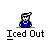 Pixelated character in blue shirt with white text 'Iced Out' below, showing four distinct hand positions across observations.