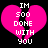 Pixelated pink broken heart with white text reading "IM 500 DONE WITH YOU" on black background.