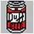 Pixelated static icon of a red beer can with white and black text, featuring the Duff Beer logo from The Simpsons.
