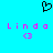 Pixelated icon with cyan background, black heart symbol, and pink text "Linda Linda" with heart emoticons below each name.