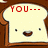 Animated toast slice with smiling face showing text progression from YOU--- to JUST GOT --- to BURNED! in red pixelated letters.