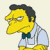 Pixelated cartoon character with yellow skin, dark hair, and a bow tie in profile view against light background.