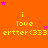 A static orange background displays repeated yellow text "i love erter<333" with pink star animations in three of four, each showing different star positions