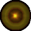 Animated circular and X-shaped icons in yellow, brown, and red hues transition through multiple states on a gray background.