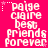 Pixelated text on bright pink background with white stars, displaying 'paige claire best friends forever' in stacked lines.